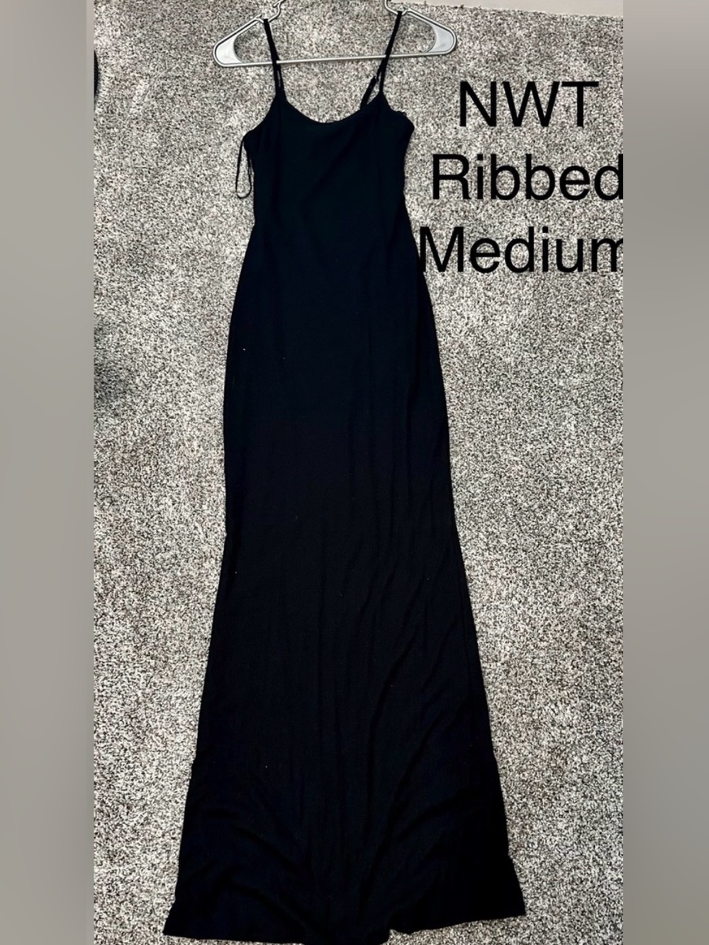 Black Ribbed Maxi Skirt - Womens